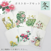 画像をギャラリービューアに読み込む, ポストカード【冬】<br>３枚セット<br>オリジナル／季節の花
