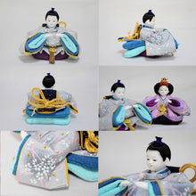 画像をギャラリービューアに読み込む, みやび雛 <br>紫/薄墨(ちりめん) <br>平飾りセット
