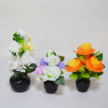 画像をギャラリービューアに読み込む, オレンジカーネーション<br> イルミネーション造花<br> 仏花／盆提灯／インテリア
