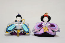 画像をギャラリービューアに読み込む, みやび雛 <br>紫/薄墨(ちりめん) <br>平飾りセット
