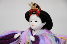 画像をギャラリービューアに読み込む, みやび雛 <br>紫/薄墨(ちりめん) <br>平飾りセット
